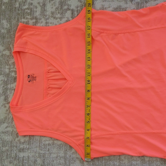 C9 by Champion Pleated V Neck Athletic Workout Top XXL Tangerine - Picture 9 of 11
